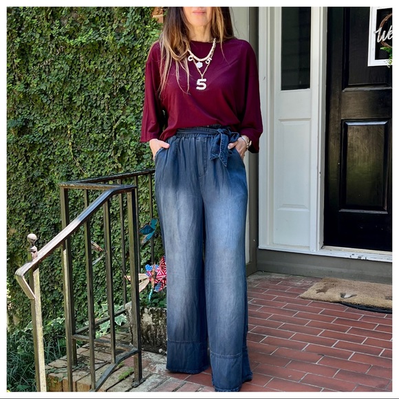 Fabulous Analiese Denim Tie Waist Pant - Picture 2 of 5